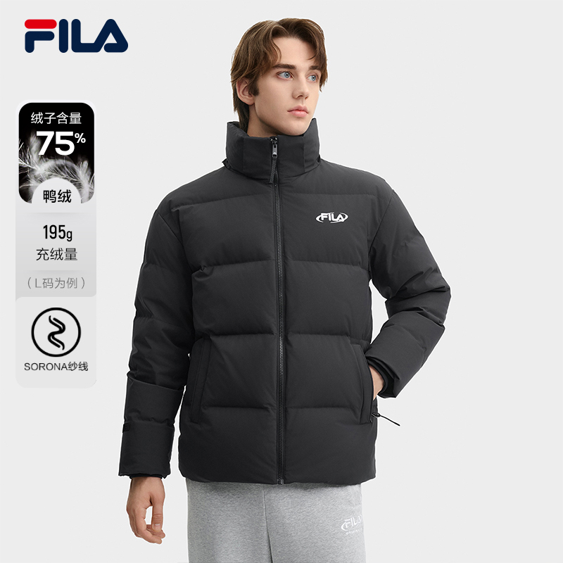 FILA 斐乐官方情侣款羽绒服2024冬新款时尚休闲男女连帽保暖外套