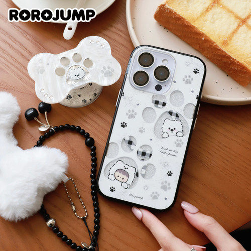 肉肉酱噪点星星爪子适用iphone16promax磁吸手机壳苹果15pro新款14爆闪13保护套防摔情侣cp壳带链条高级感夏 - 图1