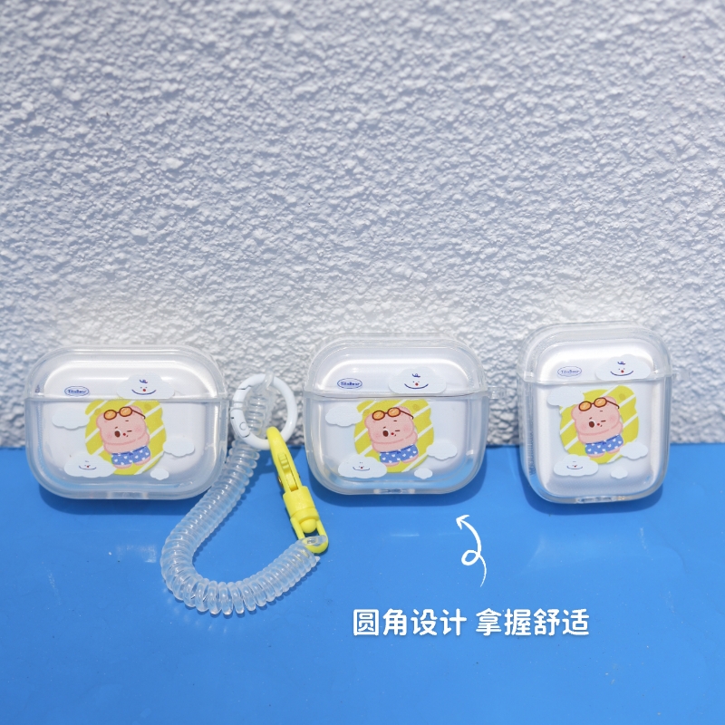 肉肉酱原创泳圈小熊适用airpods123代pro苹果无线蓝牙耳机保护套tpu硅胶软壳卡通可爱防摔-图2