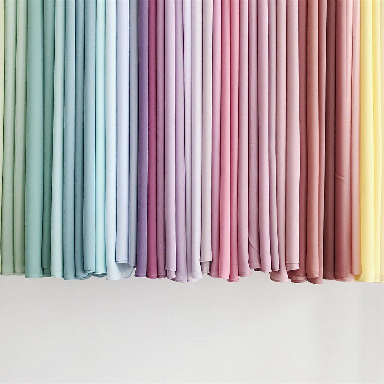 54color solid color chiffon long scarf headscarf Shawl Scarf - 图1