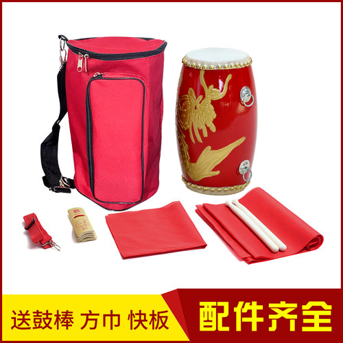 木质腰鼓成人腰鼓儿童腰鼓牛皮安塞腰鼓舞蹈专用秧歌鼓陕北腰鼓队 - 图1