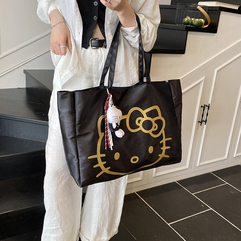 韩版时尚单肩包女大容量学生上课通勤托特包HelloKitty手提购物袋,淘宝优惠券,粉丝福利购,淘宝优惠卷