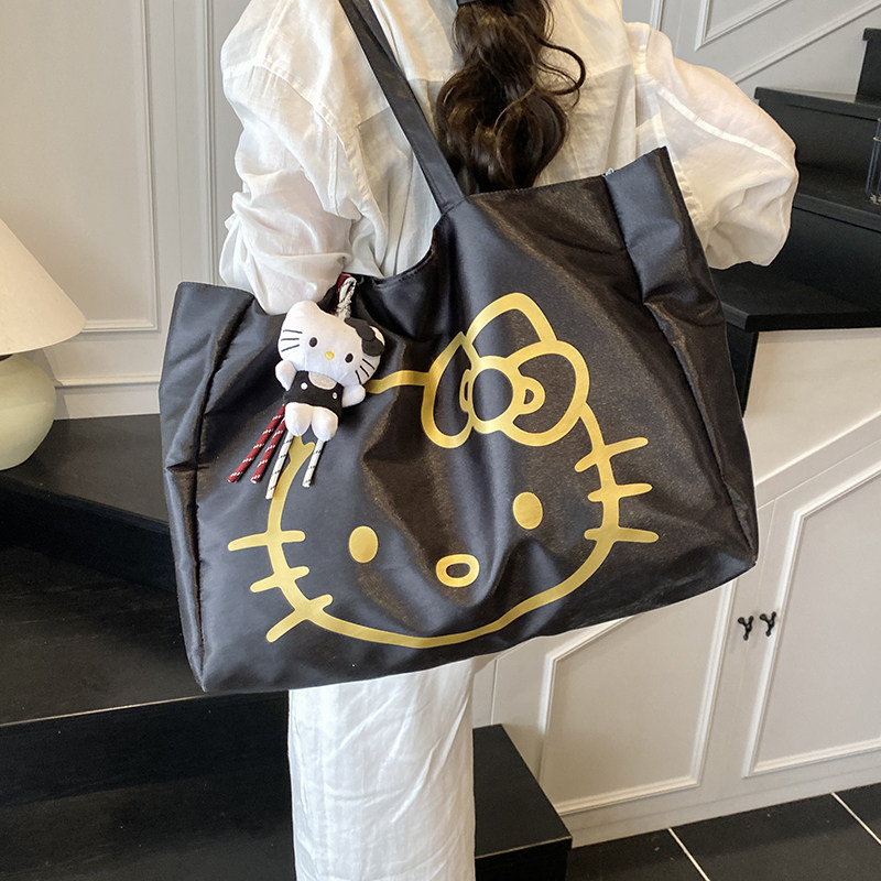 韩版时尚单肩包女大容量学生上课通勤托特包HelloKitty手提购物袋,淘宝优惠券,粉丝福利购,淘宝优惠卷