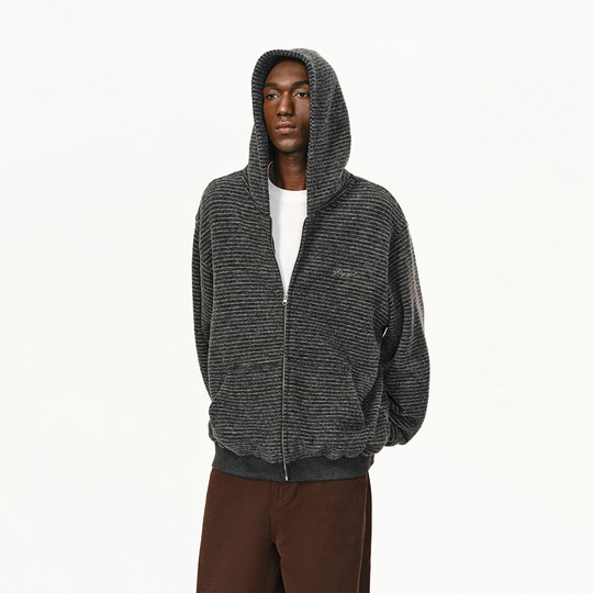 ATRY gestreifte Kapuzen-Cardigan-Sweatjacke für Männer und Frauen