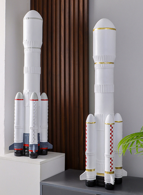 北欧太空火箭模型落地装饰品摆件