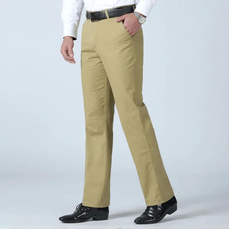 Men's Summer Thin Casual Suit Pants Autumn Thick Cotton Clas - 图0