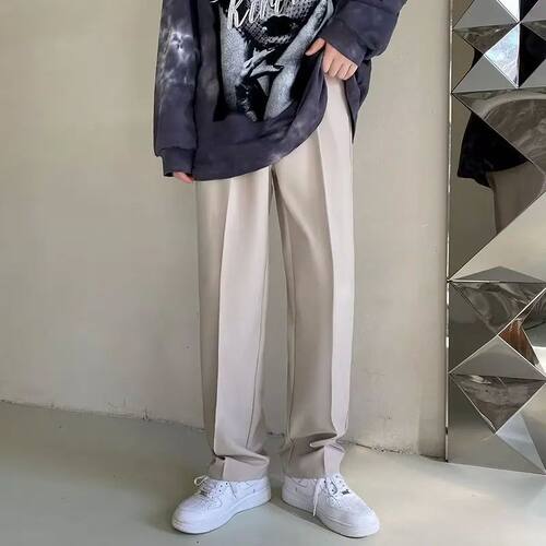 New Draped Straight Men Pants Fashion Business Korean Loose-图3