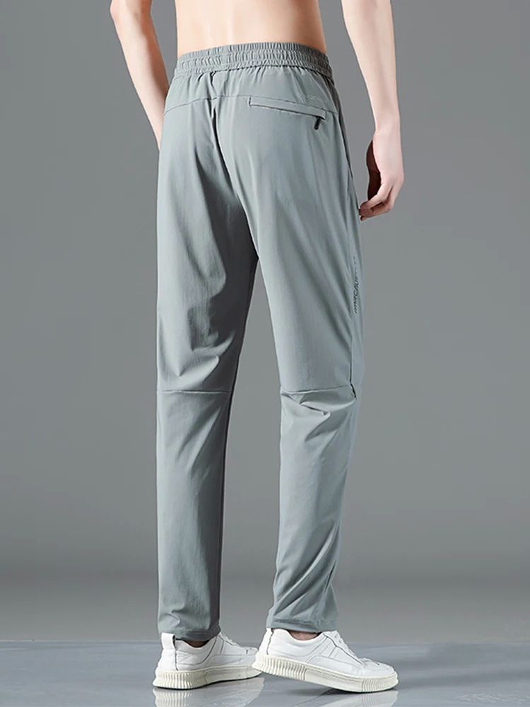 Summer Zip Pockets Men's Sweatpants Breathable Quick Dry Str - 图1