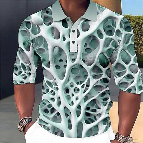 Fashion Men's Shirt 3D Stripe T-Shirt Tops Summer Short Sle-图2