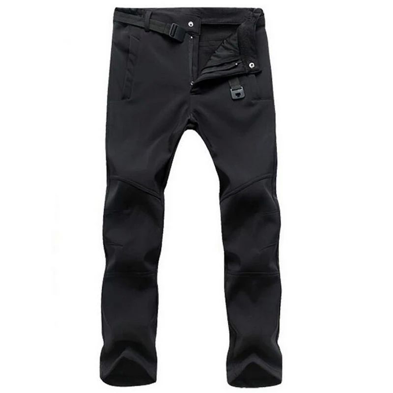 Stretch Waterproof Pants Men Casual Winter Thick Warm Fleece - 图1