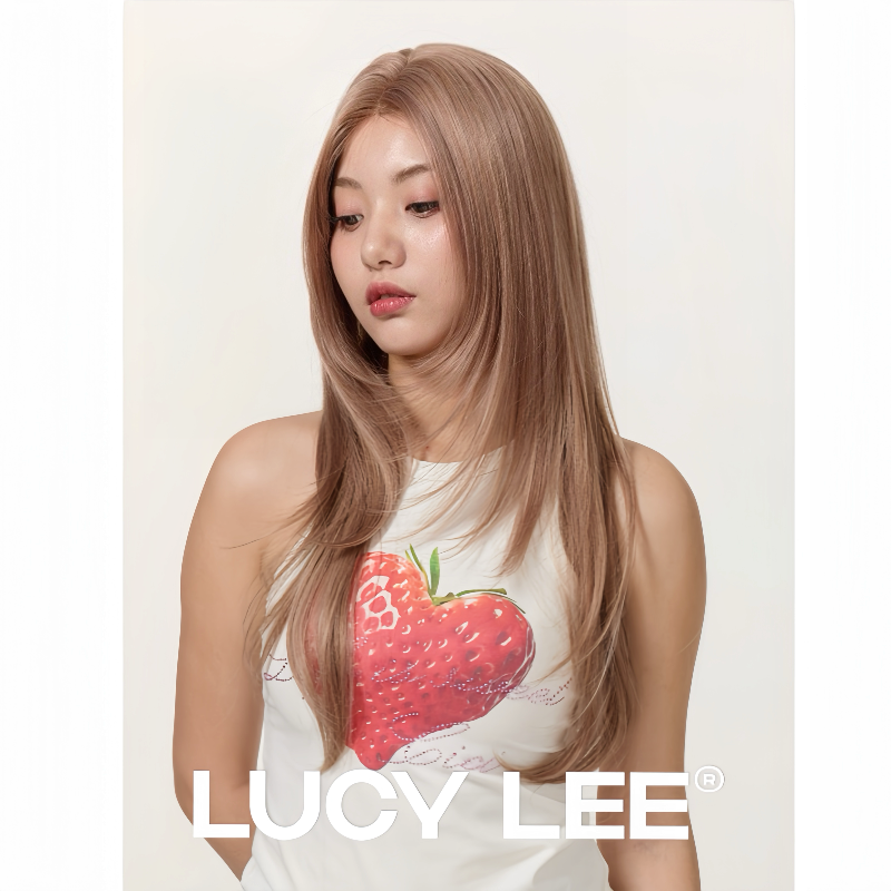 【宋十八亿推荐】LUCY LEE YG练习生 全精修奶茶粉长直假发全头套,淘宝优惠券,粉丝福利购,淘宝优惠卷