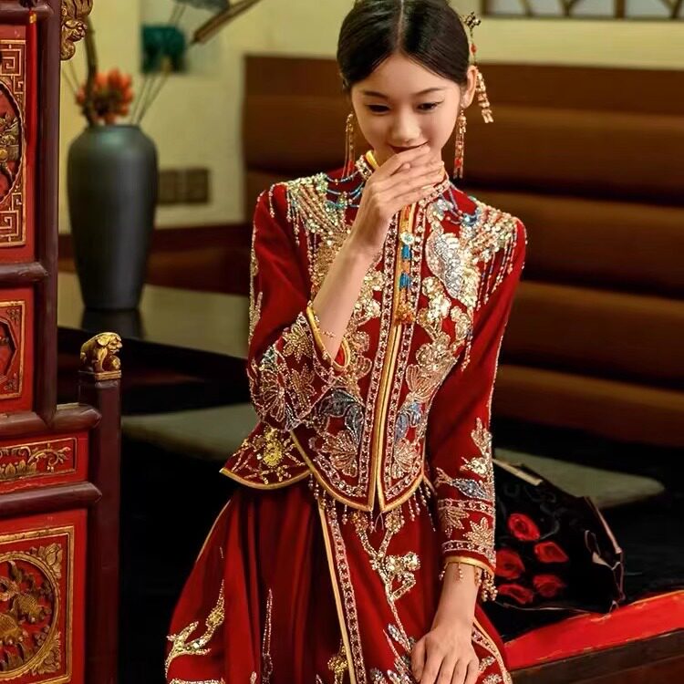熙饶出租赁秀禾服新娘2025新款龙凤褂结婚男女中式婚纱伴娘敬酒服,淘宝优惠券,粉丝福利购,淘宝优惠卷