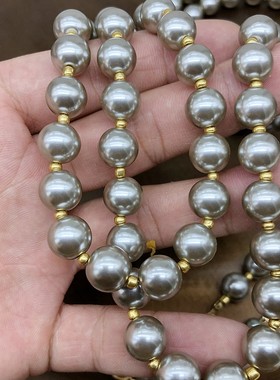 珍珠珍珠灰色情侣新款长款超值