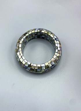 欧美风格珍珠母贝手镯手工镶嵌贴贝壳个性复古手镯饰品