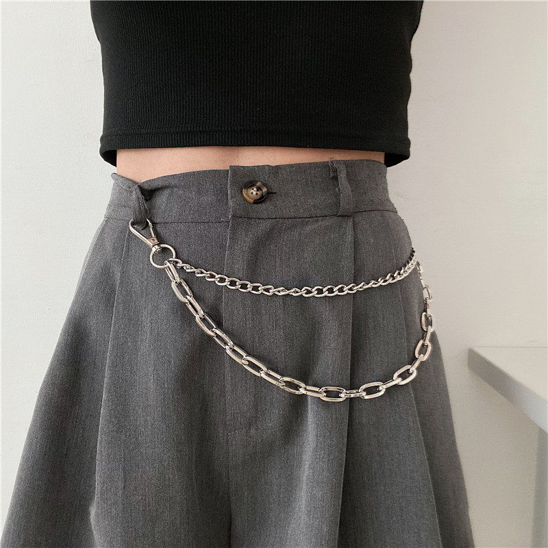 欧美金属裤链ins男女高街小众配饰嘻哈美式裤子挂饰百搭JK腰带潮