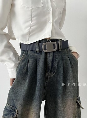 简约ins风尼龙腰带男女款百搭