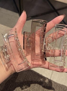 亚克力透明抓夹云朵高级感发夹女大号发量多发抓鲨鱼夹后脑勺头饰