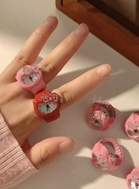 helloKitty手表小巧型ins高颜值学生可做指环情侣款潮酷生日礼物