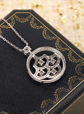 高定新款扇形吊坠项链】通体925纯银镀K金网红明星同款大小姐颈链