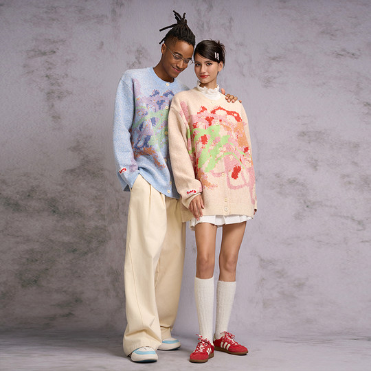 【所有姐姐的衣橱直播间】CANOTWAIT蜡笔风提花毛衣开衫男女秋冬