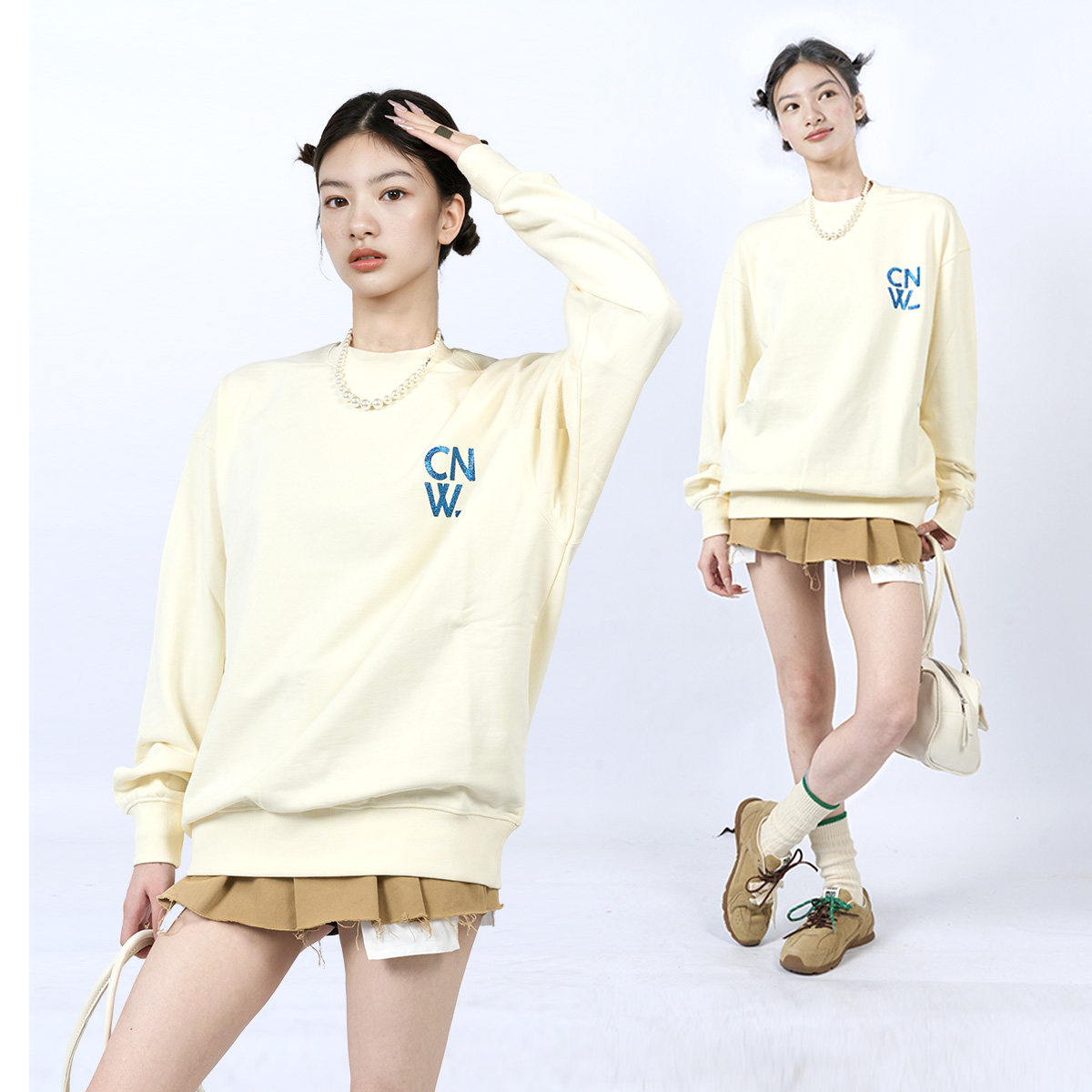 【清货】【陈伟霆同款】CANOTWAIT LOGO圆领宽松卫衣男女同款情侣