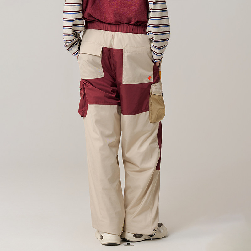 CANOTWAIT ROUND TWO联名拼色多口袋工装长裤宽松直筒休闲裤男女,淘宝优惠券,粉丝福利购,淘宝优惠卷