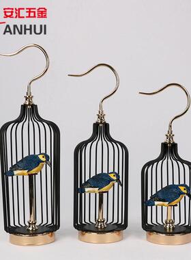 中式现代简约鸟笼家居摆件高级感创意复古客厅书房金属装饰工艺品