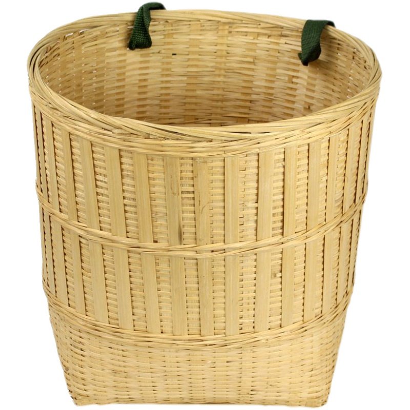 竹编背篓采摘茶叶特大号买菜双肩背箩竹筐收纳篮竹青精编承重力强,淘宝优惠券,粉丝福利购,淘宝优惠卷