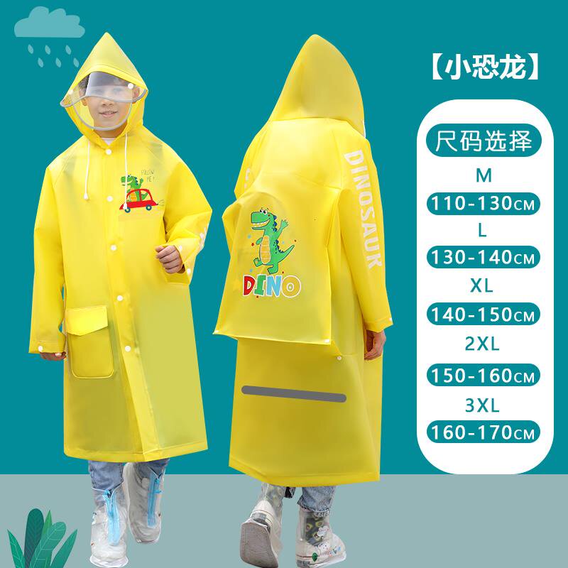 推荐StudenZt raincoat long full bodXy rainproof child kid li - 图2