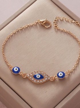 Lucky Blue Evil Eye Bracelet for Women Vintage Charm