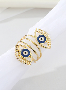 New Hollow Evil Eye Finger Rings For Women Personality Punk