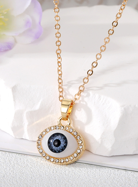Zircon Turkish Blue Evil Eye Pendant Necklaces For Women