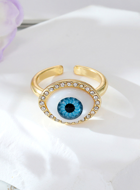 1Pcs Zircon Vintage Evil Eye Finger Ring For Women Men Gift