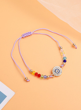 N6 Couple Lovers Lucky Evil Blue Eye Charm Bracelet Handmade