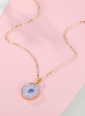 Dayoff Turkish Jewelry Evil Eye Necklace Women Resin Fake