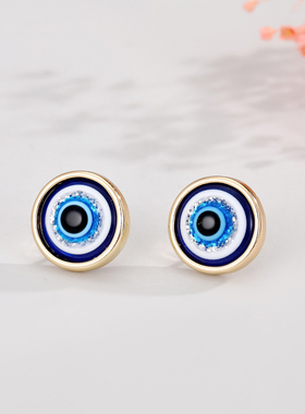1 Pair Resin Fashion Evil Eye Stud Earrings For Women Gift