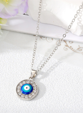 2023 New Trend Evil Eye Rhinestones Pendant Necklace for