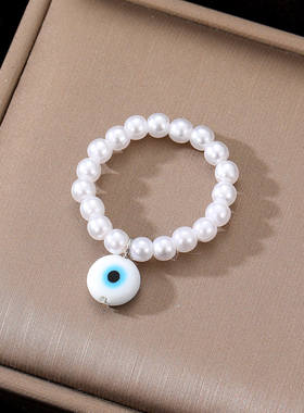 Simple Color Evil Eye Beads Ring For Women Friend Gift New