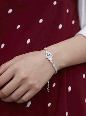 Luxury Blue Evil Eye Charm Bracelets Silver Color Turkish