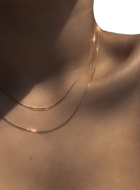 Korean Fashion Jewelry Necklace Soft Snake Bone Chain Double