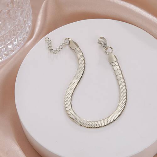 Trendy Classic Snake Chain Bracelet Gold Color Width - 图3