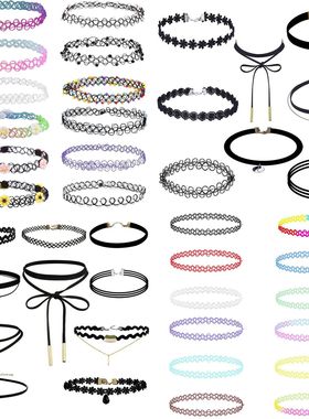 12Pcs Vintage Stretch Choker Necklace Lady Girl Tattoo