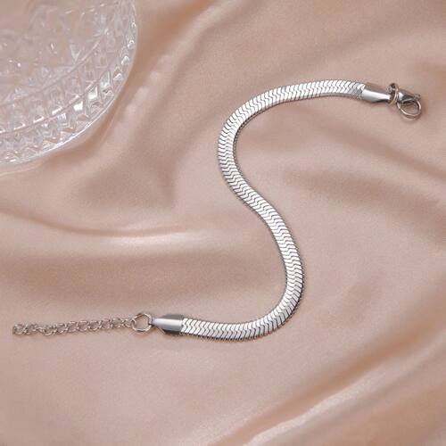 Trendy Classic Snake Chain Bracelet Gold Color Width - 图1