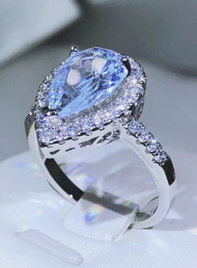 925 sterling silver elegant and exquisite drop-shaped white