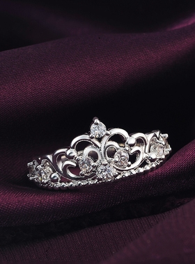 Hot fine 925 Sterling silver luxury crystal Crown Rings