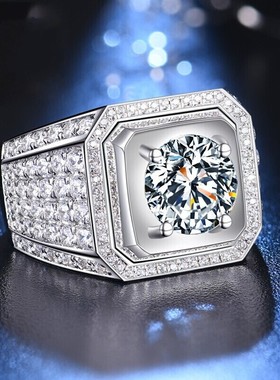 Solitaire Male 4ct Lab Diamond Gemstones Ring 925 sterling