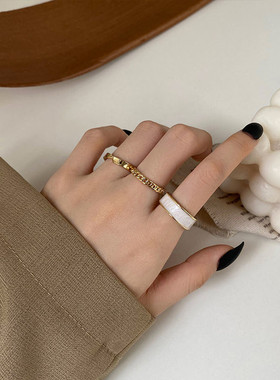 2024 New Gothic Style Three Piece Open Ring Fashion Korean