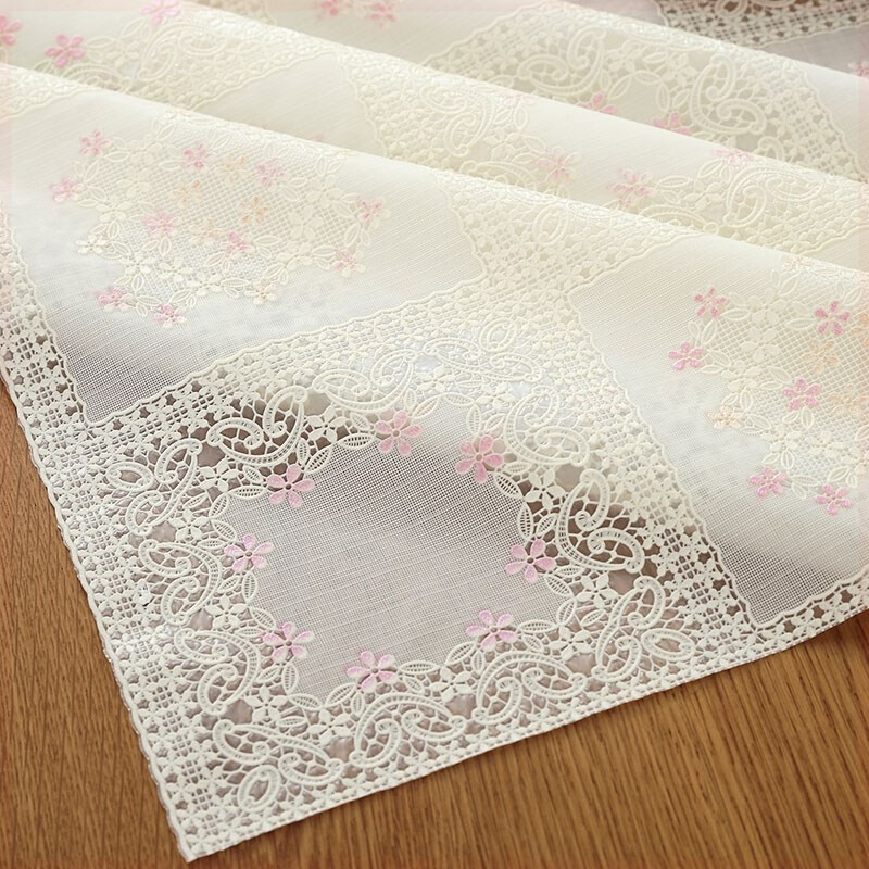 推荐y white European style tablecloth household lace hollow-图1