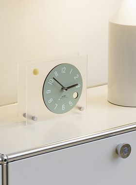 WOZOOM屋准创意简约桌面摆件卧室台式座钟玄关电视柜时钟装饰品