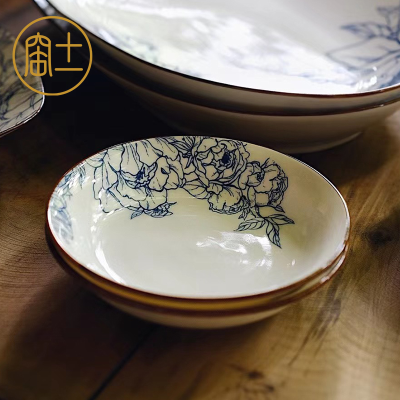 【十一窑】陶瓷繁花芍药24件餐具套装